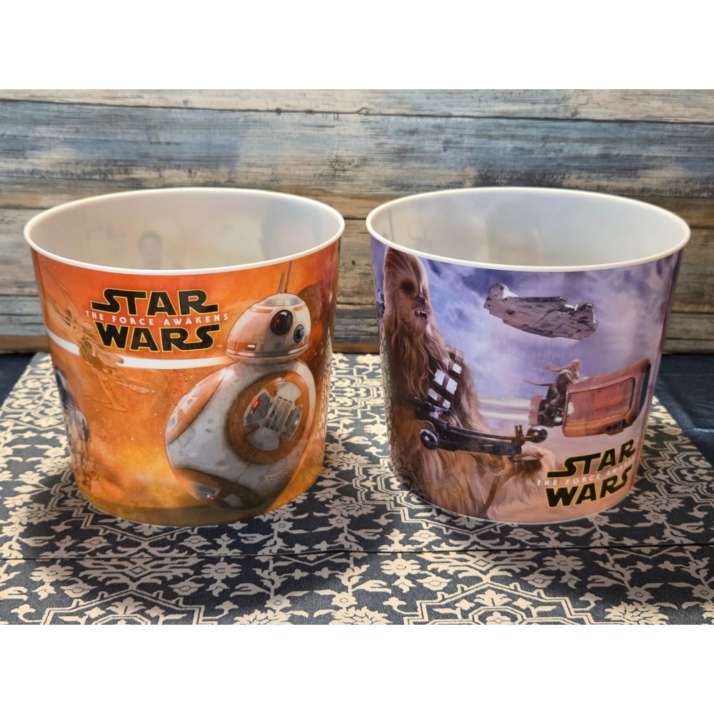 Star Wars The Force Awakens Collectible Movie Theater Popcorn Buckets Set of 2